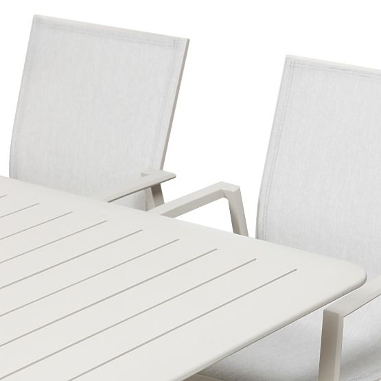 Zestaw ogrodowy Canelli, stół rozkładany 175-234 cm + 8 krzeseł, aluminiowy, jasnobeżowy