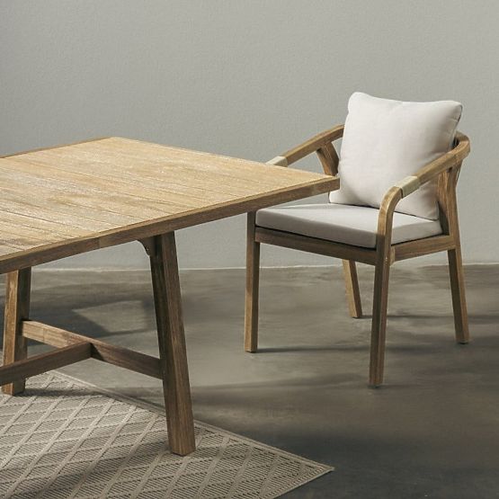 Zestaw ogrodowy Castello, stół rozkładany 200-295 cm + 8 krzeseł z plecionką, drewno akacjowe FSC