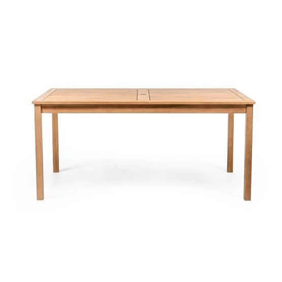 Zestaw ogrodowy Familis stół 160 cm + 4 krzesła z regulowanymi oparciami i kremowymi poduszkami, dre