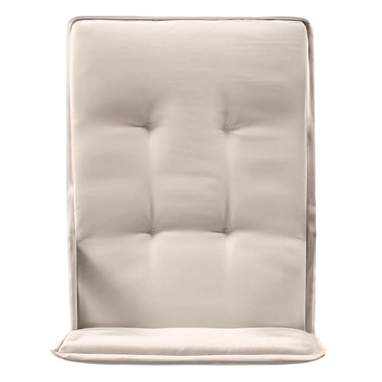 Zestaw ogrodowy Familis stół 160 cm + 6 krzeseł z regulowanymi oparciami i jasnoszarymi poduszkami