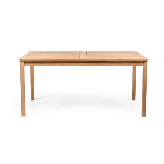 Zestaw ogrodowy Familis stół 160 cm + 6 krzeseł z regulowanymi oparciami i kremowymi poduszkami, dre