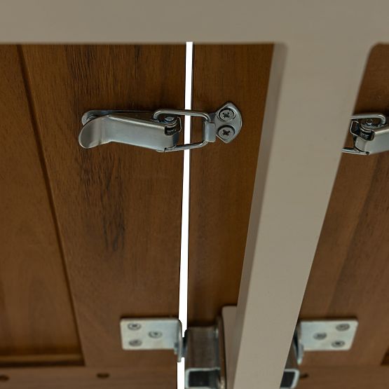 Zestaw ogrodowy Porticato, stół rozkładany 211-300 cm + 8 krzeseł, drewno akacjowe FSC, wygląd teak