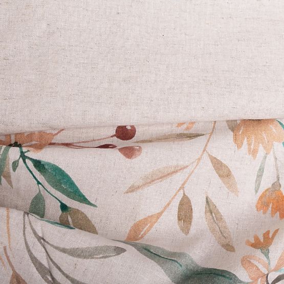 Zestaw pościeli LINEN- leaves 220x200 + 2x 70x80