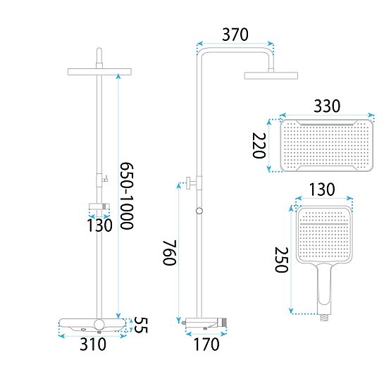 Zestaw prysznicowy REA Bari Czarny