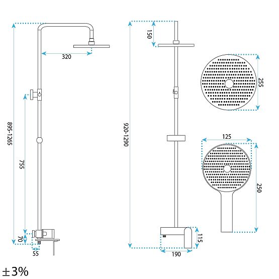 Zestaw prysznicowy REA Marco Czarny