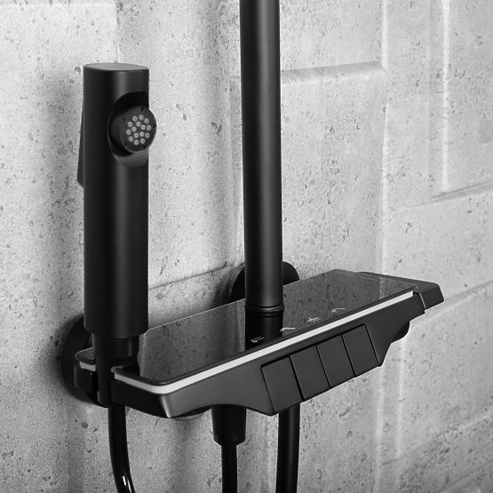 Zestaw prysznicowy REA Savio z wyświetlaczem LED Czarny