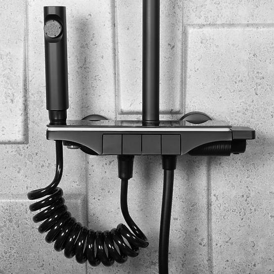 Zestaw prysznicowy REA Savio z wyświetlaczem LED Czarny