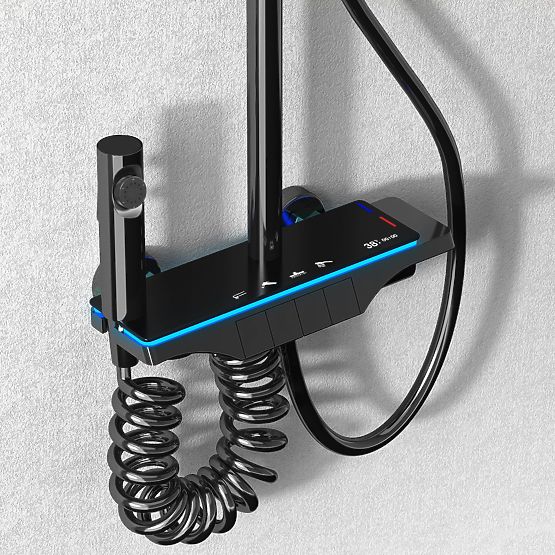 Zestaw prysznicowy REA Savio z wyświetlaczem LED Czarny