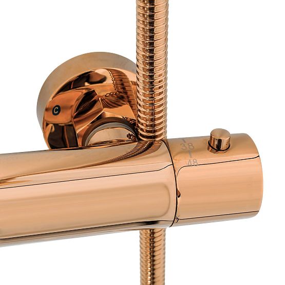 Zestaw Prysznicowy z Termostatem Rea Lungo Miedź