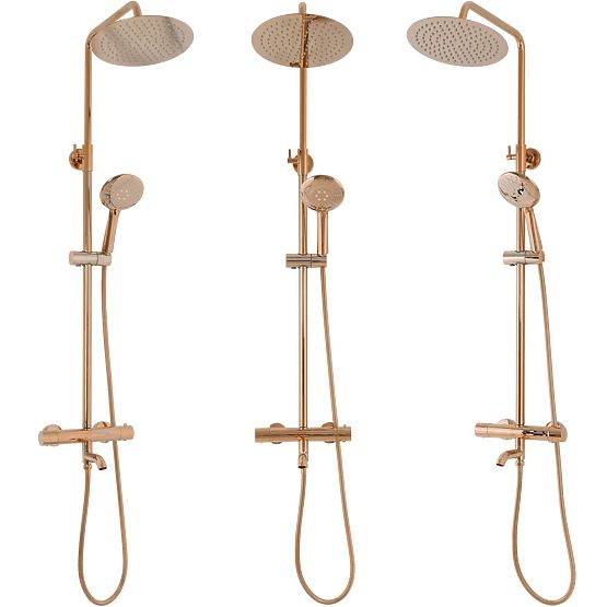 Zestaw Prysznicowy z Termostatem Rea Lungo Miedź
