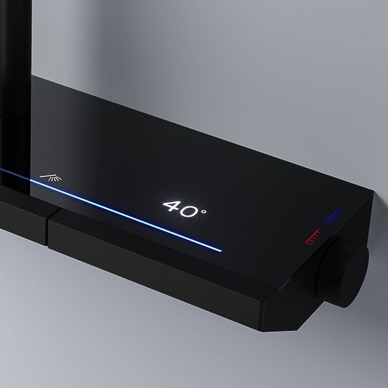 Zestaw prysznicowy z termostatem REA Pedro Czarny