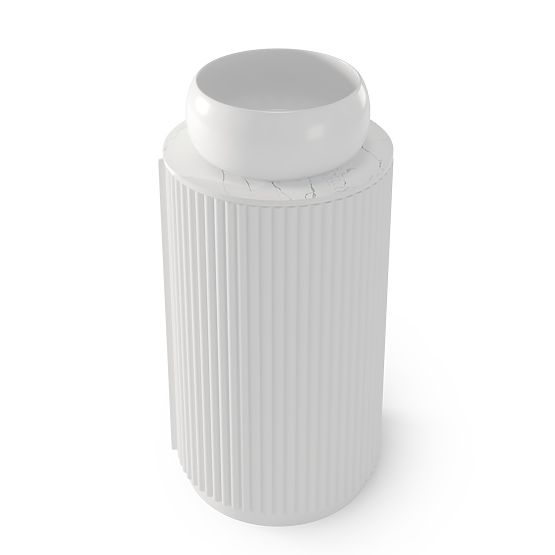 Zestaw szafka z blatem i umywalką La promessa 40 cm, żłobiona, zaokrąglona, biała