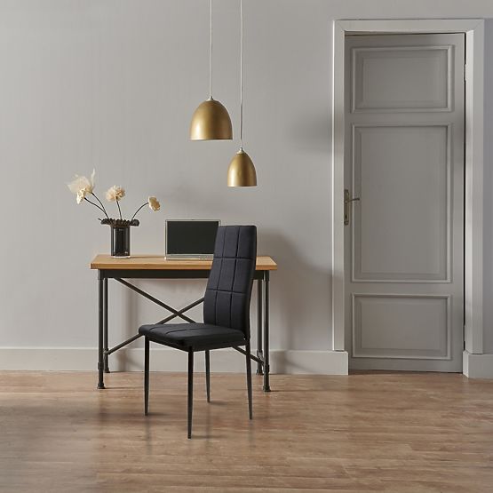 Zestaw tapicerowanych krzeseł do jadalni i salonu 4 szt. czarne