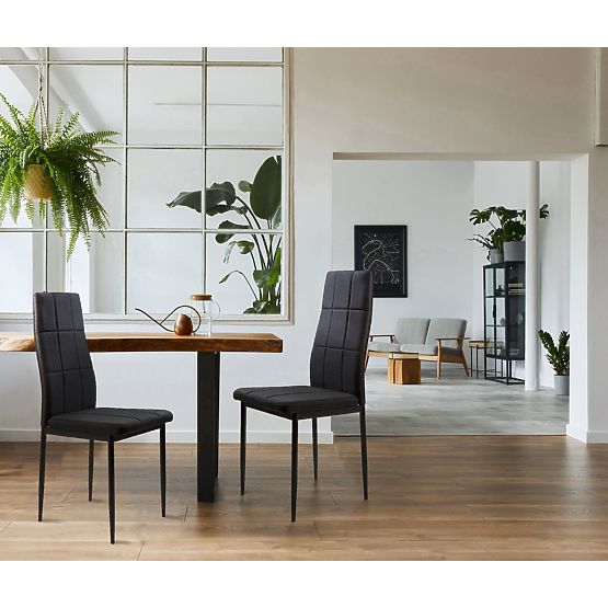 Zestaw tapicerowanych krzeseł do jadalni i salonu 4 szt. czarne