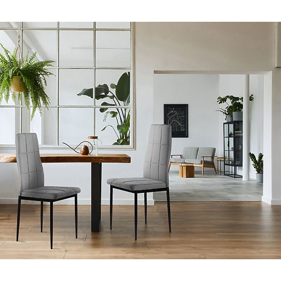 Zestaw tapicerowanych krzeseł do jadalni i salonu 4 sztuki szare