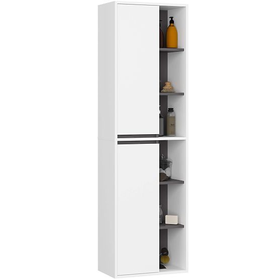 ZESTAW WISZĄCYCH MEBLI ŁAZIENKOWYCH Z OTWORAMI VAMI BIAŁY / GRAFITOWY SZARY