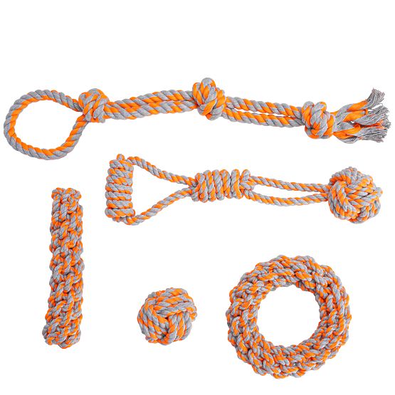 Zestaw zabawek do przeciągania dla psów SPANKY 5 sztuk