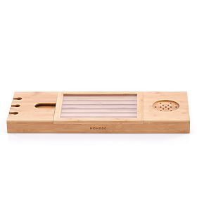 Akcesoria łazienkowe MELEDYN w kolorze jasnobrązowym w stylu boho stojące do użytku wewnętrznego hom