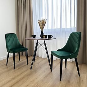 Aksamitny fotel LORIENT VELVET ciemnozielony