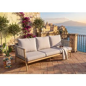 Aluminiowa sofa ogrodowa BLANDO - duża 3-osobowa, 186 cm