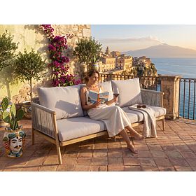 Aluminiowa sofa ogrodowa BLANDO - duża 3-osobowa, 186 cm