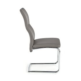 ARCO Chromowane metalowe krzesło / ekoskóra kolor popiel (1p=2szt)
