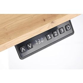 B53 biurko z regulacją wysokości, dąb artisan / biel