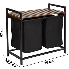 Bambusowy kosz na pranie HANOI BLACK CZARNY