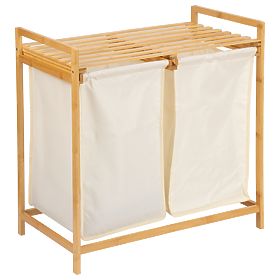Bambusowy kosz na pranie lub zabawki HANOI 2 przegrody