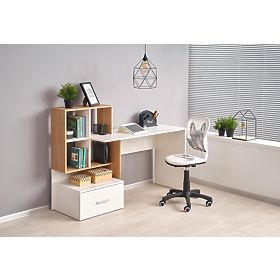 Biurko GROSSO - dąb złoty / biały, Halmar