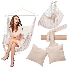 Brazylijskie krzesło wiszące BAHIO beżowe