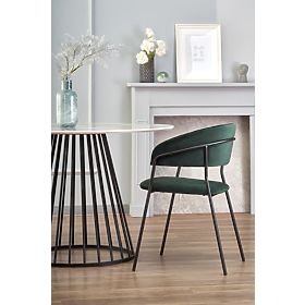 BRODWAY stół blat - biały marmur, noga - czarna (2p=1szt)