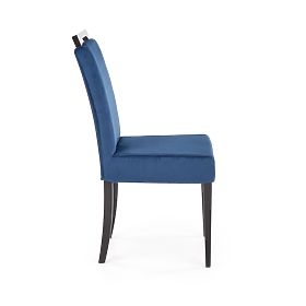 CLARION 2 krzesła czarne / tapicerka: MONOLITH 77 (ciemnoniebieska) (1p=2szt)