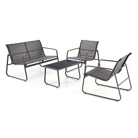CONOR zestaw ogrodowy ( sofa + fotel 2x + ława ), ciemny popiel / jasny popiel (1p=1set)