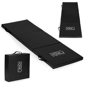 Czarna mata gimnastyczna do ćwiczeń fitness 182x60cm, MODERNHOME