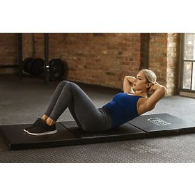 Czarna mata gimnastyczna do ćwiczeń fitness 182x60cm, MODERNHOME