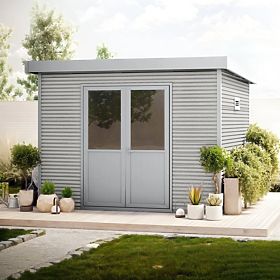 Domek ogrodowy Ardena 3x3 m 9 m², ciemnoszary, drewno kompozytowe, aluminium, łatwy montaż