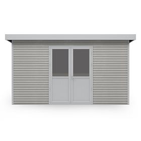 Domek ogrodowy Ardena 4x3 m 12 m², ciemnoszary, drewno kompozytowe, aluminium, łatwy montaż