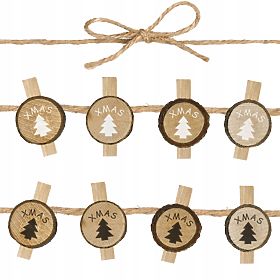 DREWNIANE KLAMRY 8 SZT. CHOINKI KL-21X11, Tutumi