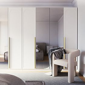 Drzwi do szafy Neroli, 45,6 cm, łukowe wypełnienie, białe, lewe, lectus