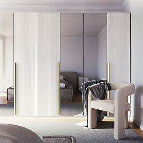 Drzwi do szafy Neroli, 45,6 cm, pojedyncze rowki, białe