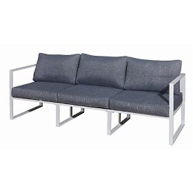 Duża trzyosobowa sofa tarasowa 204 cm MOSTRARE biały aluminium