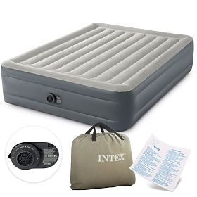 Duży materac dmuchany 203x152 cm z wbudowaną pompką INTEX 64126, INTEX