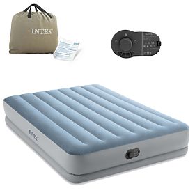 Duży materac dmuchany dla dwóch osób 203x152x36 cm z wbudowaną elektryczną pompką łóżko INTEX 64, INTEX