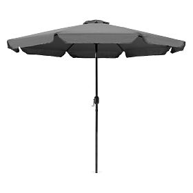 Duży ogrodowy parasol 3m skośny z korbką szary