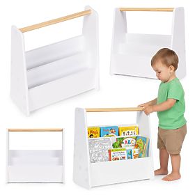 Dziecięca biblioteczka Montessori regał na książki organizer 2 poziomy biały ECOTOYS