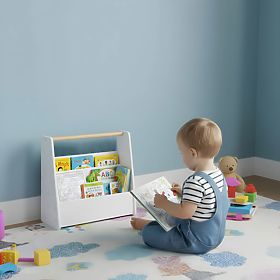 Dziecięca biblioteczka Montessori regał na książki organizer 2 poziomy biały ECOTOYS
