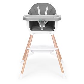 Dziecięce krzesełko do karmienia 2w1 szare ECOTOYS