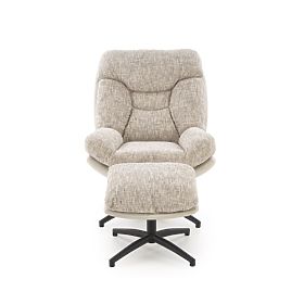 Fotel KRONOS z podnóżkiem, beżowy / wielokolorowy (1p=1szt), Halmar