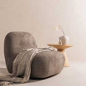 Fotel relaksacyjny Giorgia z obrotową podstawą, brązowo-szary, lectus